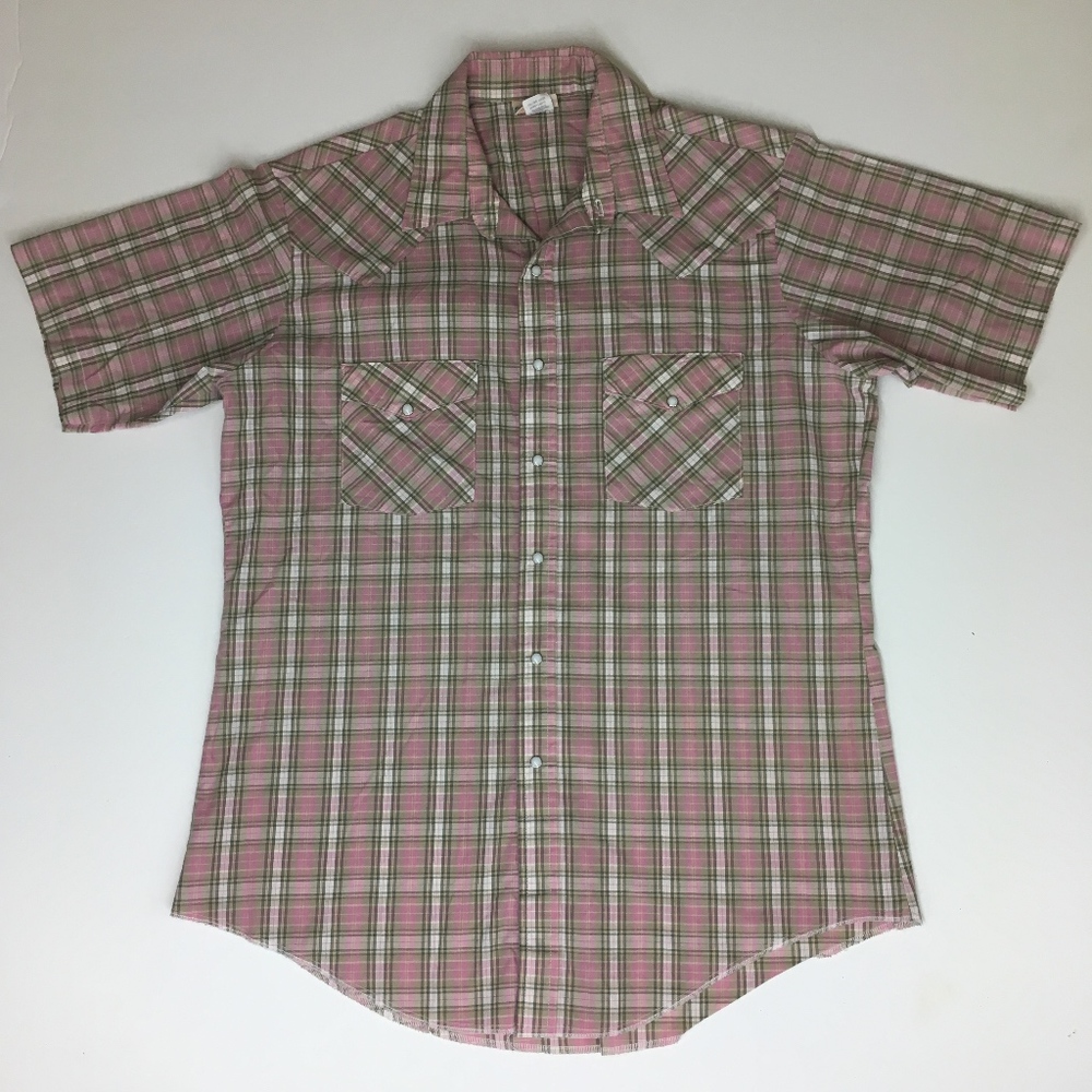 Saddlebrook Western Wear Sz L Plaid Pearl Snap